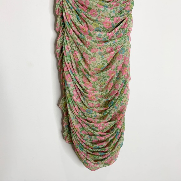 House of CB Ella Ruched Organza Mesh Mini Dress *Vintage Floral* - Picture 9 of 15